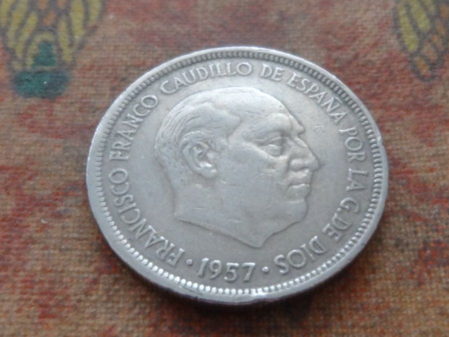 Tutti le monete: ESPAGNE  5  Pesetas  1957 – Usato da Romanel-sur-Lausanne venduto da Swift13 1