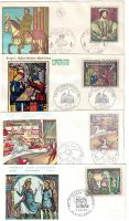 4 FDC - Künstler Briefmarken , 1. Tag Stempel 1967