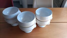 Schüssel Porzellan weiss mit Löwenkopf