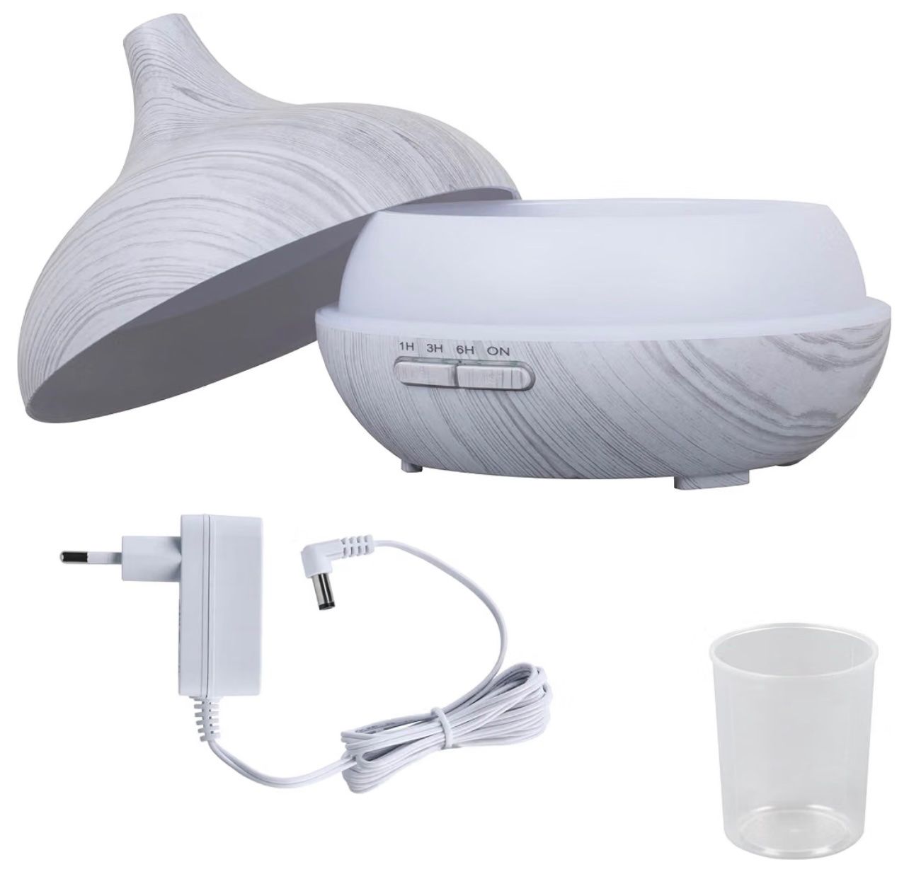 Duftöldiffusoren: Aroma Diffuser 300ml mit LED Licht Holzoptik grau – Neu und originalverpackt aus Basel von Seifehuesli 5