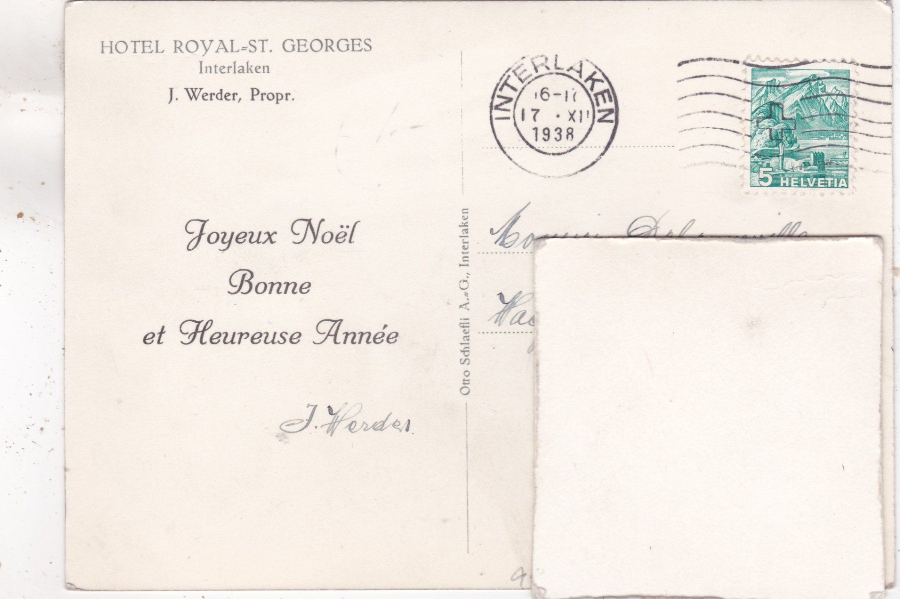 Cartoline postali: Interlaken Hotel Royal-St. Georges 1938 – Usato da Herisau venduto da Lisegrat2008 1