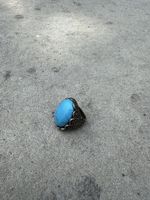 Aquamarine Stone Signet Ring Vintage Statement Jewelry