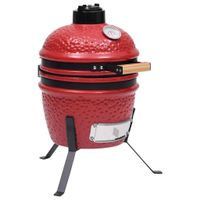 2-in-1 Kamado-Grill Smoker Keramik 56 cm Rot