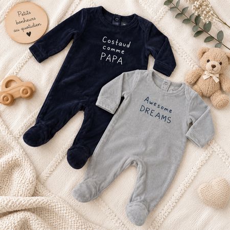 Lot de 2 pyjamas chauds bébé (12 mois) - parfait hiver