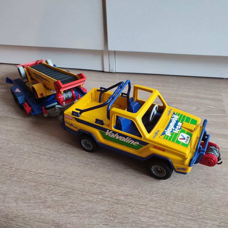 Playmobil Geobra Jeep mit Anhänger und Förderband Kaufen auf Ricardo