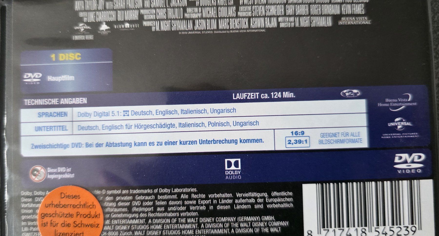 Alle DVDs: DVD Glass / Samuel L. Jackson, Bruce Willis – Gebraucht aus Oetwil am See von fineli2 1
