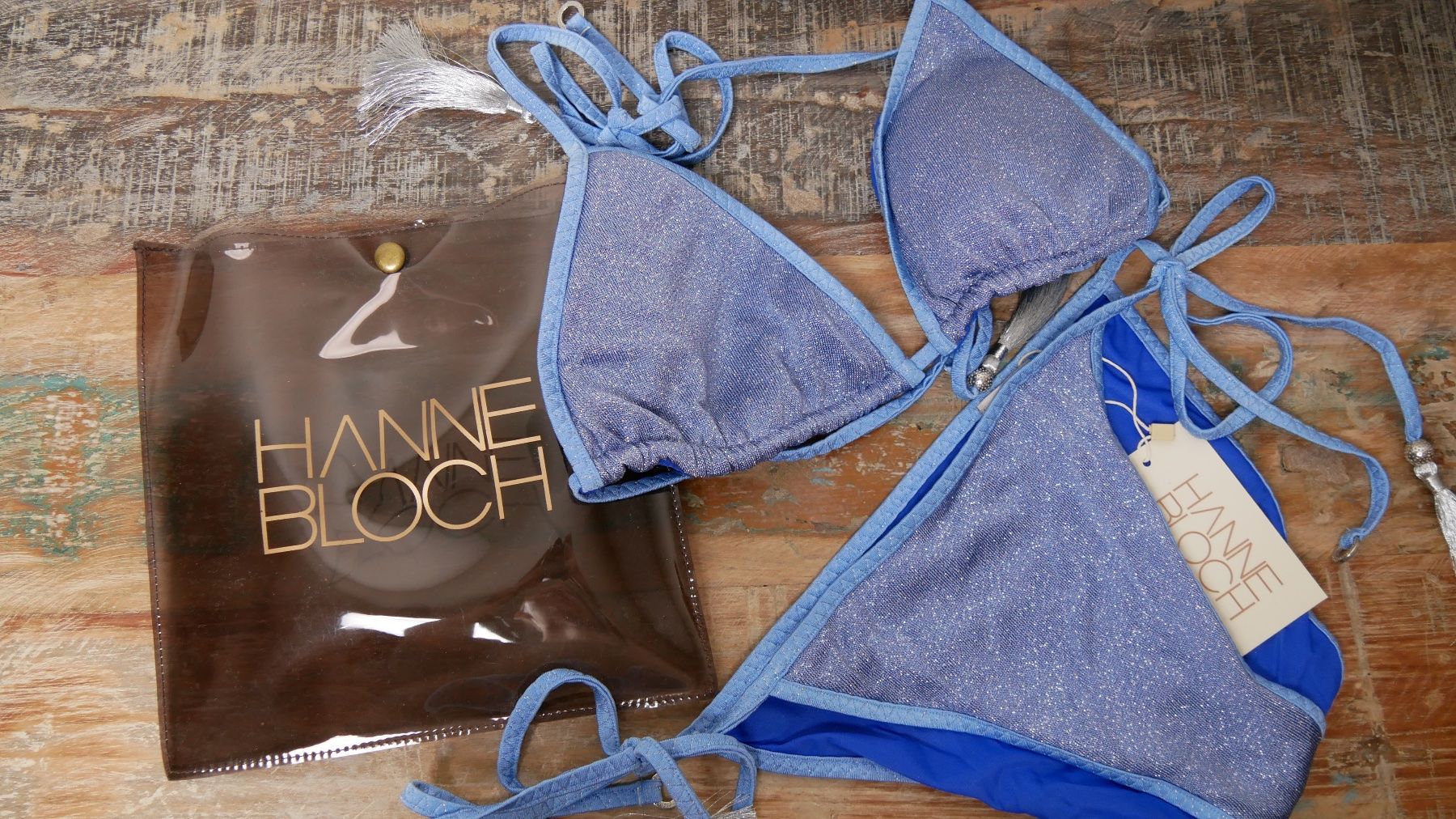Costumi da bagno & Bikini: Hanne Bloch Bikini blau Glitzer Luxus Marke – Nuovo e nell'imballaggio originale da Zürich venduto da julia_vina