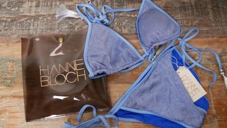 Hanne Bloch Bikini blau Glitzer Luxus Marke