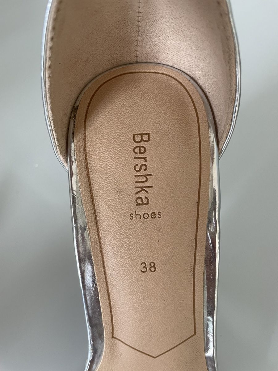 Bershka Scarpe da donna: Sandales Bershka argentées, été, taille 38 – Nuovo (secondo la descrizione) da Vuadens venduto da Nina11 3