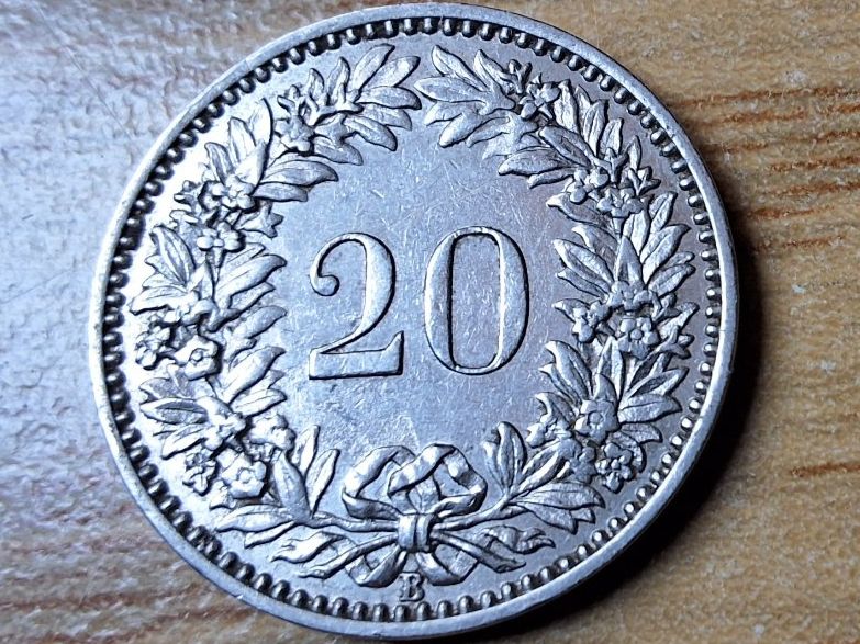 Toutes les monnaies: 20 Rappen 1921 - fast vorzüglich! – D'occasion à Münchenstein par purbach1 7
