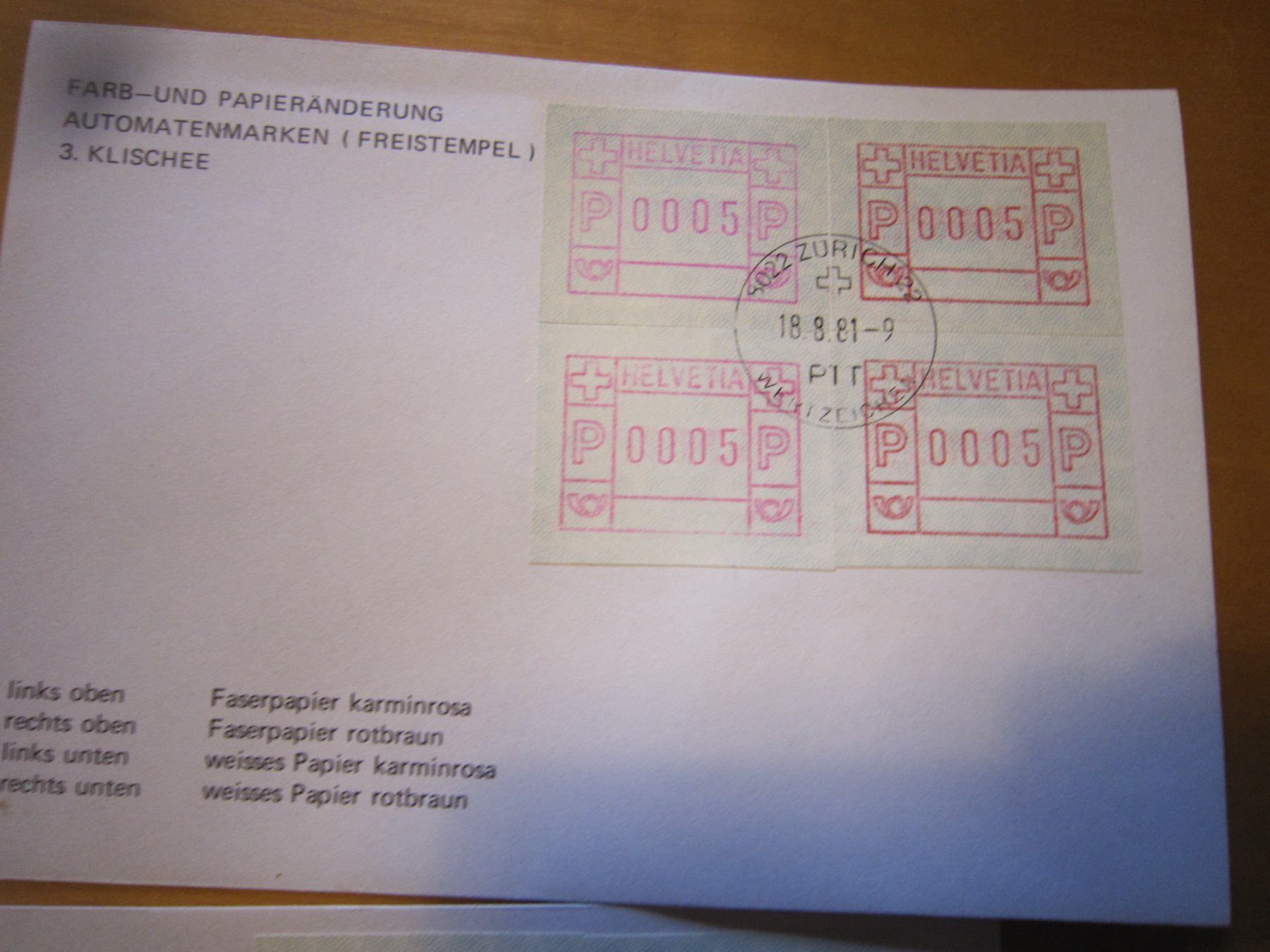 Tutti i francobolli: Lot A Automatenmarken 1981 – Usato da Gordola venduto da Polentaefung 6