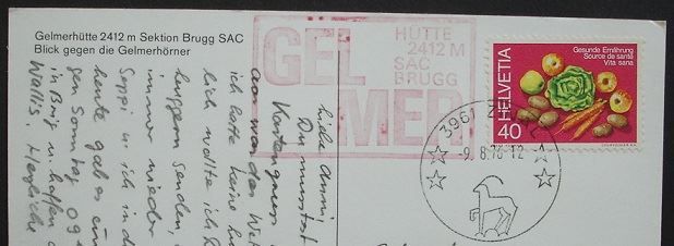 Cartoline postali: ZINAL Gelmerhütte SAC – Usato da Jona venduto da philajona 1