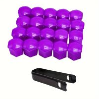 20x Radmutterkappen + Klammer | Schutzkappen | Violett 19mm