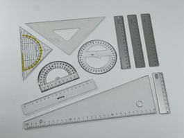 Geometrie-Set, Lineal, Geodreieck, Winkel