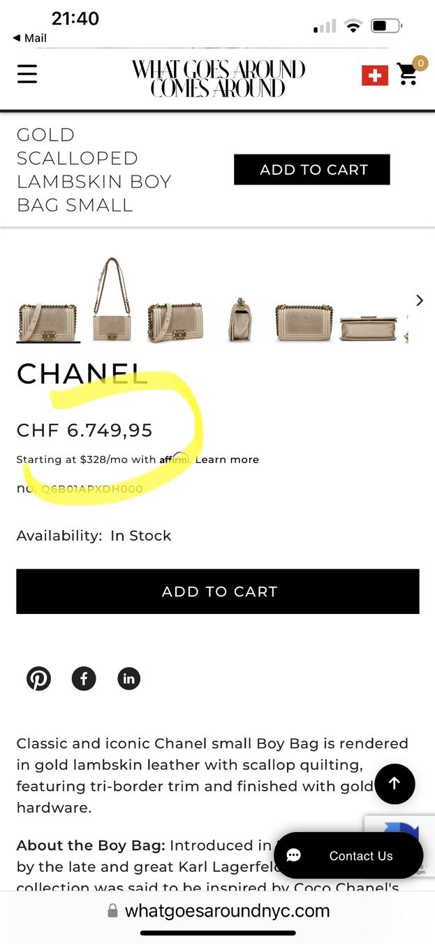 Chanel Borse da donna: Chanel Boy Bag, Fullset, neuwertig – Usato da Kilchberg ZH venduto da happyymee 8