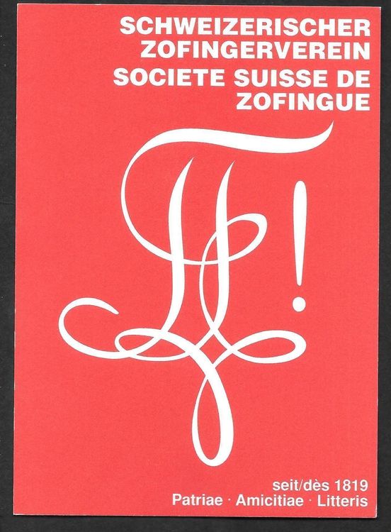 Studentenkarte Schweizerischer Zofingerverein seit 1819 Kaufen auf