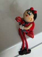 Vintage Marienkäfer Kantenhocker, 9 cm, Glückskäfer, Trommel
