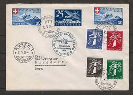 1939 : Europaflug Nord mit F5z + Landi Marken, KP 200.--