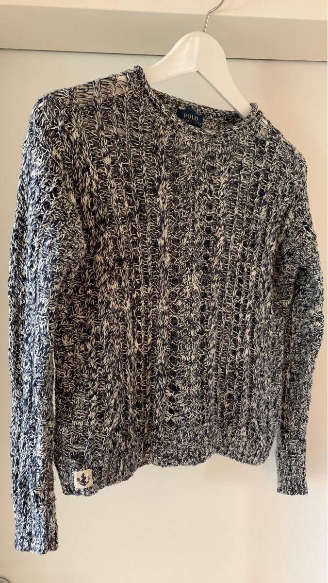 Polo Ralph Lauren Maglioni & Felpe: Pullover Polo Ralph Lauren Strickmuster blau/weiss Grösse S – Usato da Greifensee venduto da GMS_CH