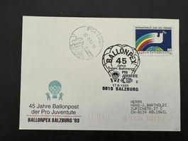 1993 Österreich Ballonpex Ballonpost Karte Maur (G1191)