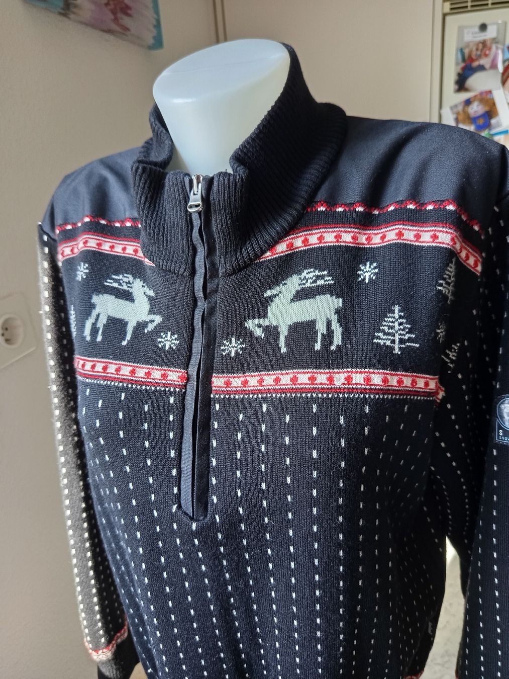 Pullover & Sweatshirts: Newland Ski- Pullover Rehenmuster schwarz mit Reissverschlus – Gebraucht aus Hinwil von Wuschi40 2