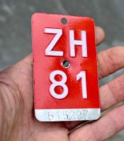 Velonummer ZH 81 von 1981 - Zürich 615227