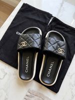 CHANEL Stepp Pantoletten Schwarz Gr. 37