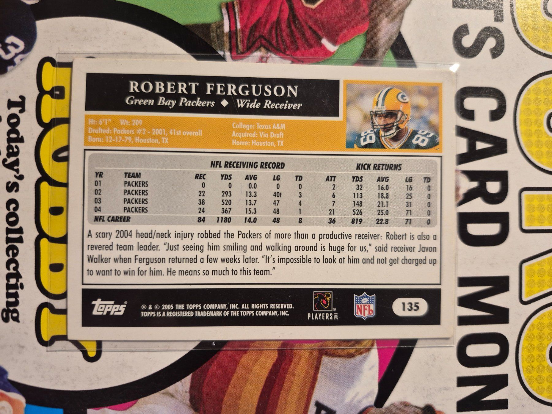 Topps Carte collezionabili: NFL Robert Ferguson Green Bay Packers – Usato da Treiten venduto da Sauber73 1