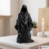 Pixel Grim Reaper Sculpture – Abstract Art Figure - 3D Print