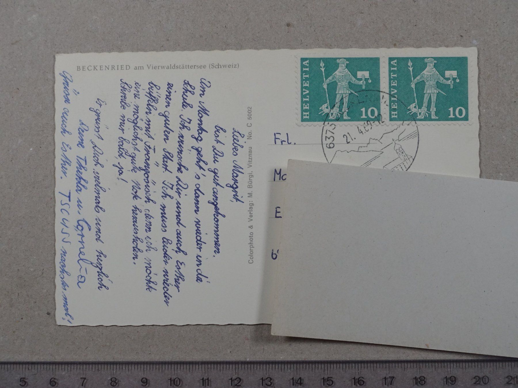 Cartoline postali: Beckenried, 1969 – Usato da Lenzburg venduto da fh1 1