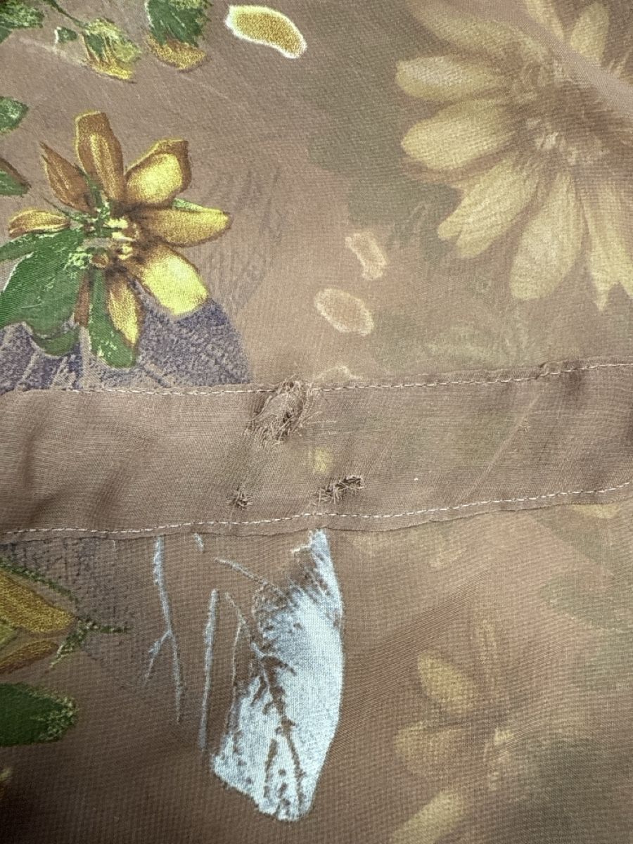Camicette: Chiffon Bluse transparent braun Blumenmuster Gr. 48/50 – Difettoso da Auenstein venduto da moin. 3