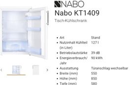 Kühlschrank 127 Liter  ohne TK Fach