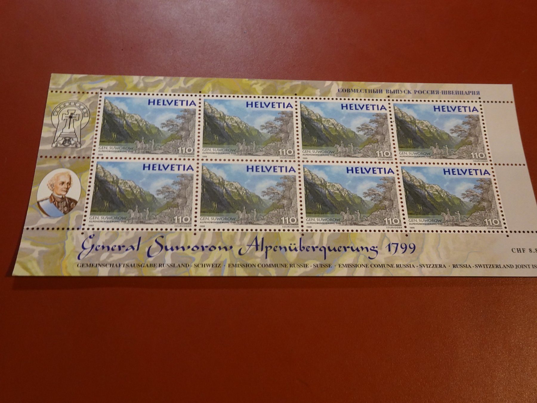 Tutti i francobolli: 1999 KLEINBOGEN POSTFRISCH, GENERAL SUWOROW ALPENÜBERQUERUNG – Nuovo (secondo la descrizione) da Eschenbach SG venduto da eDaisy