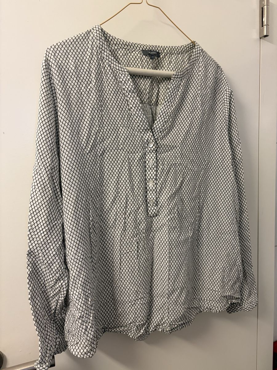 Blusen: Bluse, Gr. 46, Weißes und graues Muster – Neu (gemäss Beschreibung) aus Zürich von vadimi 3