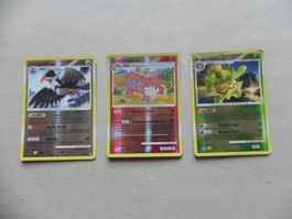 3 Pokémon Sammelkarten 2009 Text Deutsch 120 KP glänzend