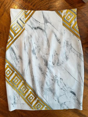 Gianni Versace Rock midi Original mit weiss Gold Muster