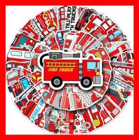 50 tlg Stickerset Feuerwehr Feuerwehrmann Firefighter Auto