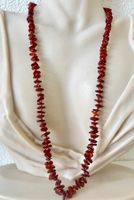 Vintage Bernstein Longkette Kirschrot 70 cm handgeknüpft