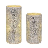 Led Windlicht - Glas Zylinder 2er Set