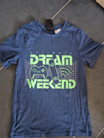 T-Shirt Gr. 146/152 Gamer Jungen Sommer blau