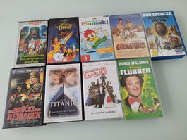 VHS-Kassetten-Sammlung für Filmfans, 9 Stück.