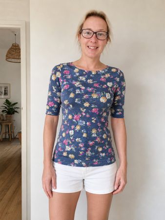 RALPH LAUREN | t-shirt floral bleu marine | S femme