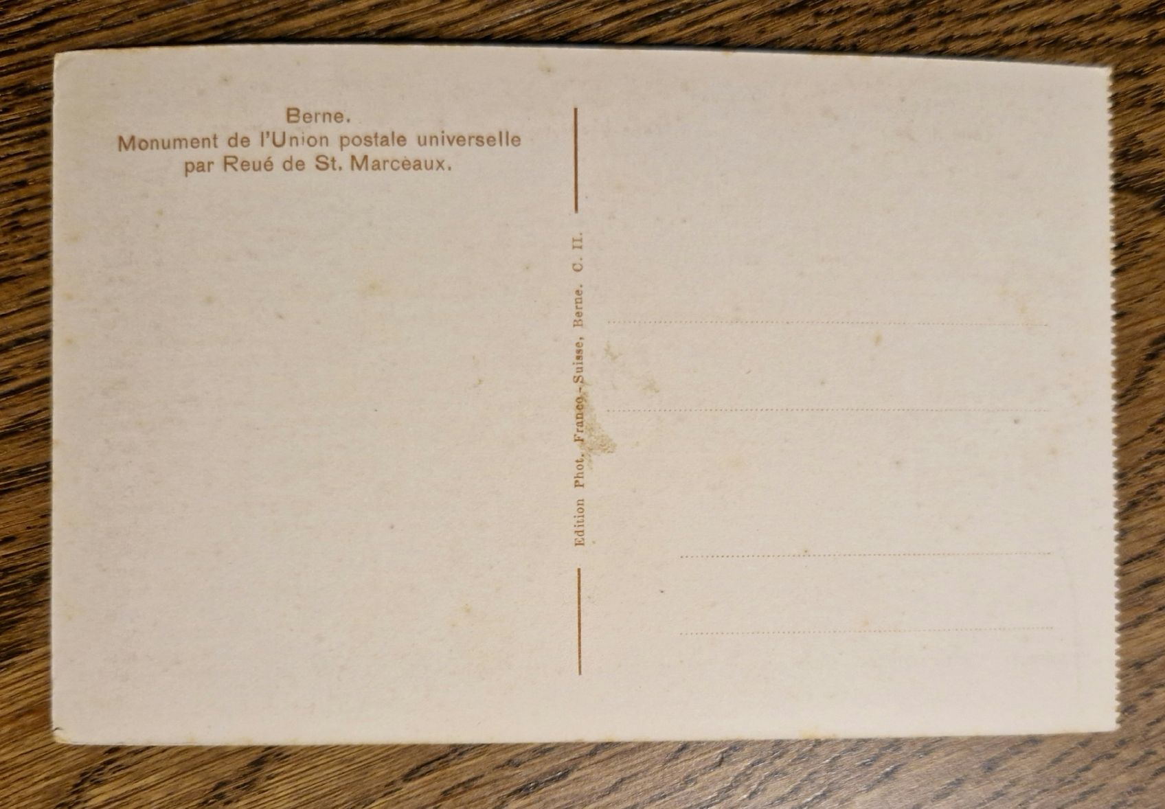 Cartes postales: Weltpostdenkmal Bern – D'occasion à Ebikon par Donar50 1