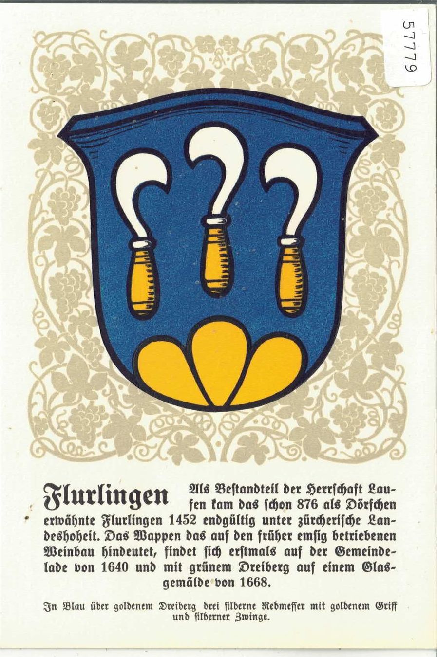 Cartes postales: Flurlingen - Gemeindewappen – D'occasion à Ettingen par Kartenplanet