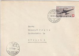 Flugpost Brief-Lausanne-Zürich-1944