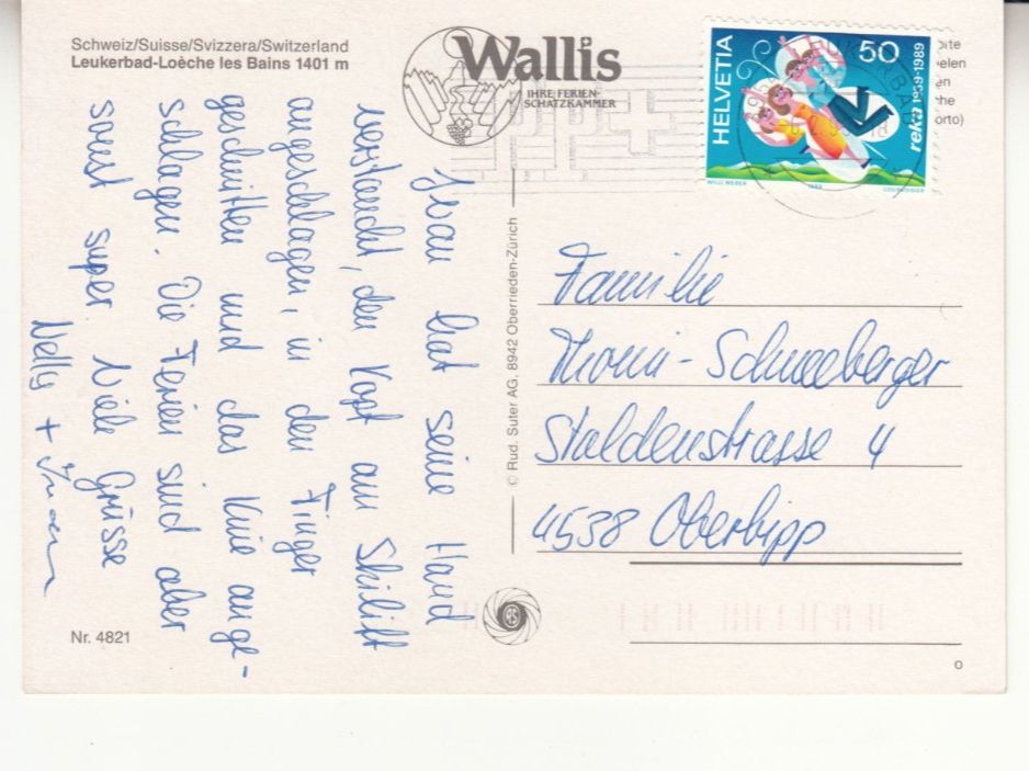 Cartoline postali: Leukerbad 1990 – Usato da Bürglen TG venduto da StampGraf 1