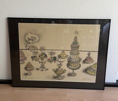 Rarität: Lithographie von Ronald Searle, signiert