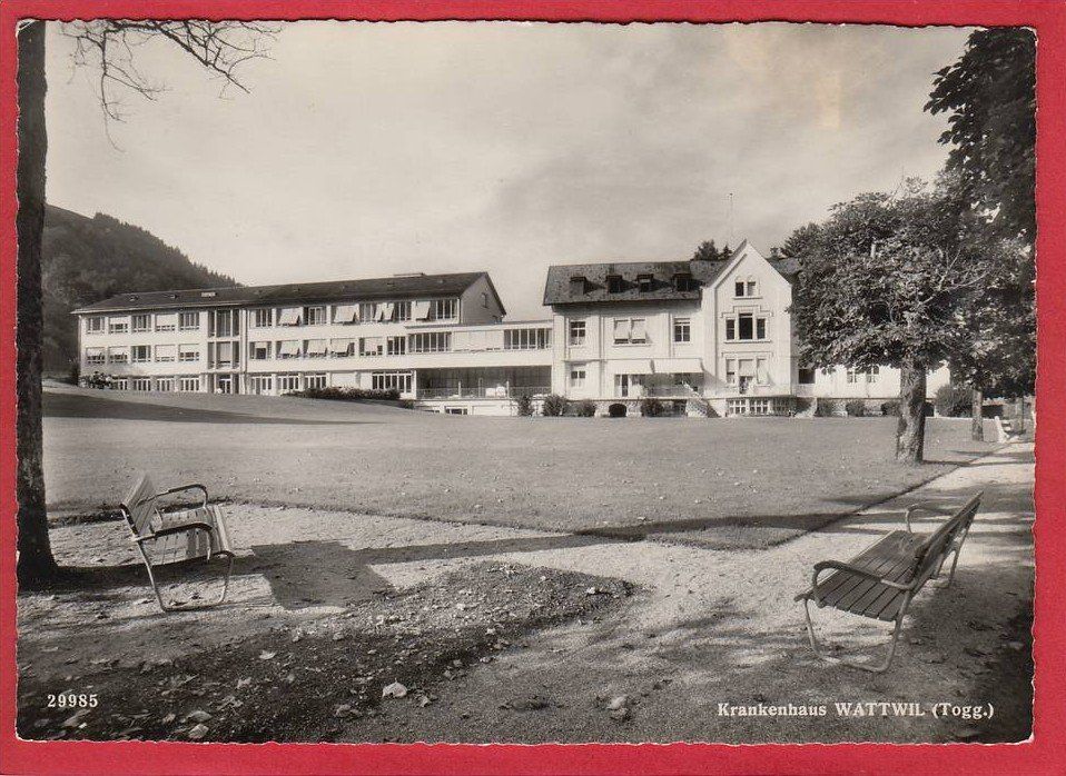 Cartoline postali: WATTWIL KRANKENHAUS, GROSSFORMAT – Usato da Grüningen venduto da Kartenlaube