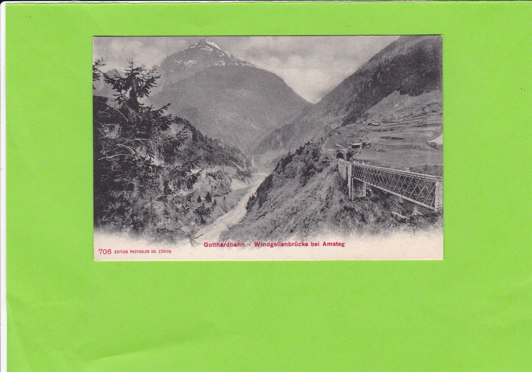 Cartoline postali: Gotthardbahn-Windgellenbrücke bei Amsteg – Usato da St. Peterzell venduto da neckertal