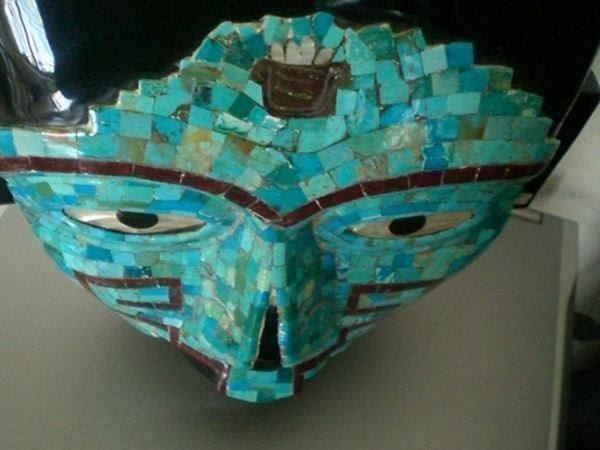 Mexikanische Mosaik Maske Obsidian Stone Mexico Dekoration 4